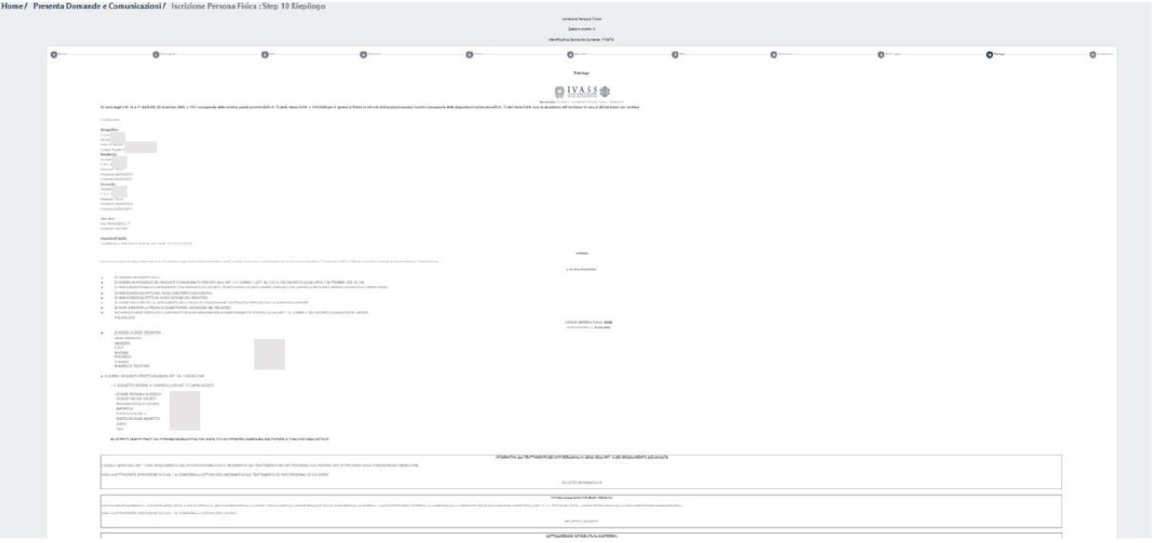 istanze-comunicazioni-nuovo-rui-schermata -step riepilogo